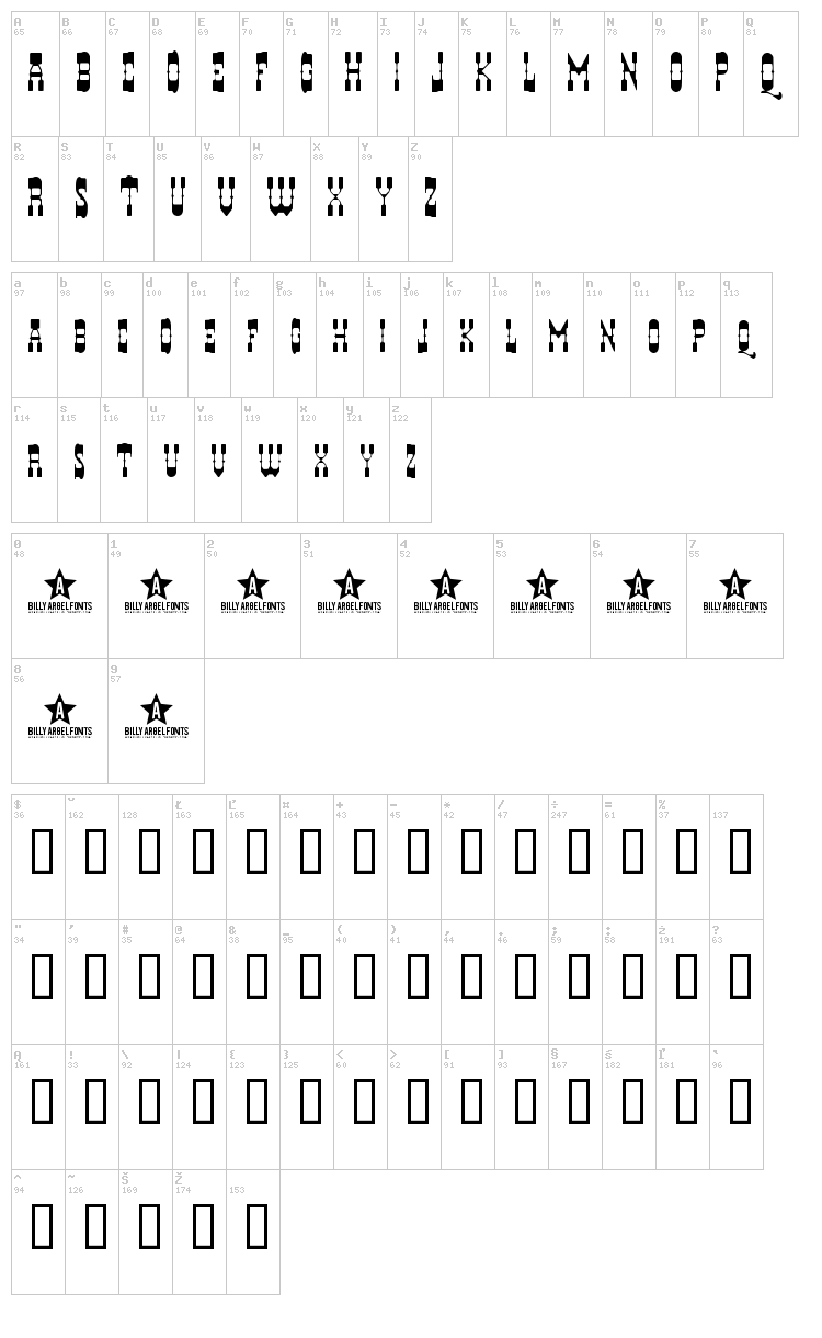 Hyerba font map