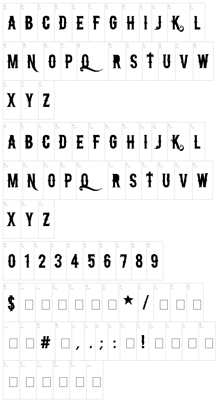 N??*Creactivo 2008 font map