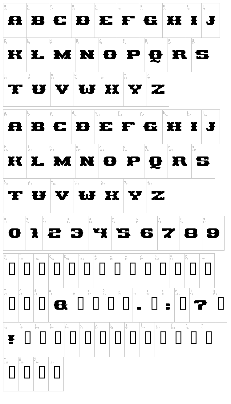 Pirates Gold font map