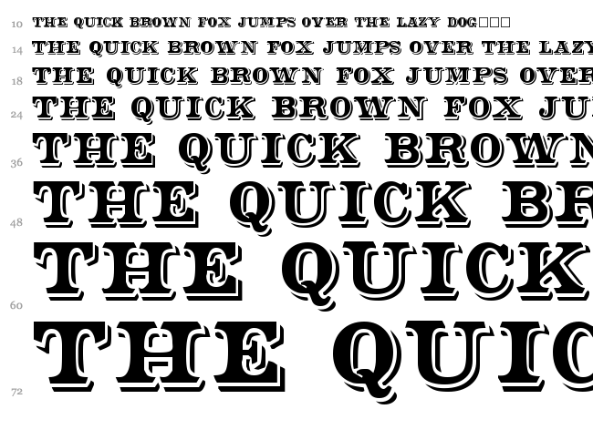 Shadowed Serif font waterfall