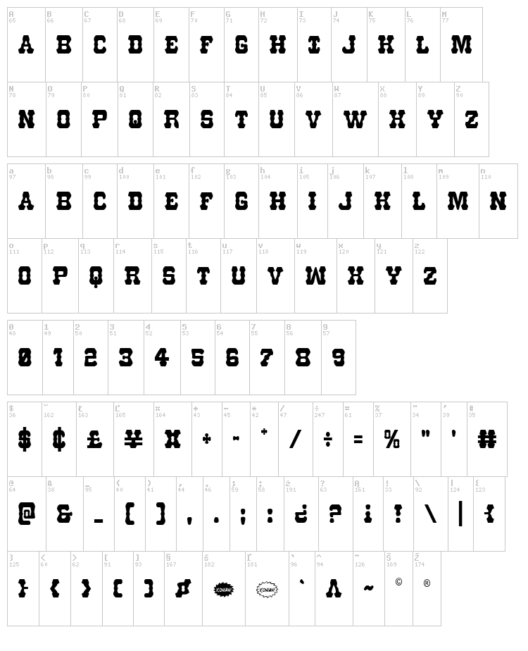 U.S. Marshal font map
