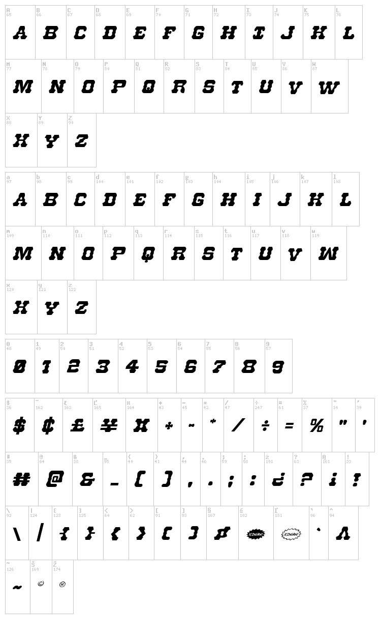 U.S. Marshal font map