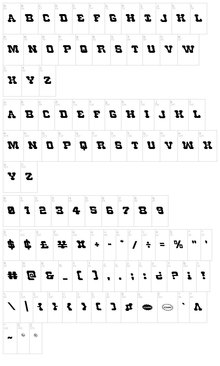 U.S. Marshal font map