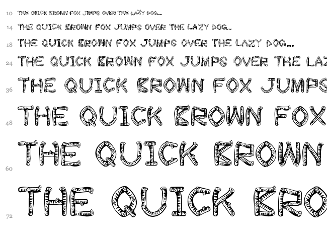 Wood Sticks font waterfall