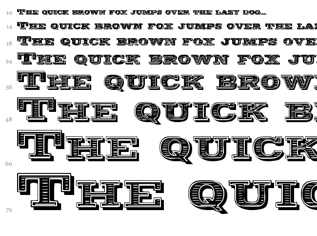 Woodcut font waterfall
