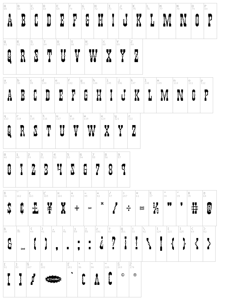 Younger Brothers font map
