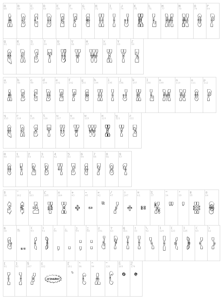 Younger Brothers font map