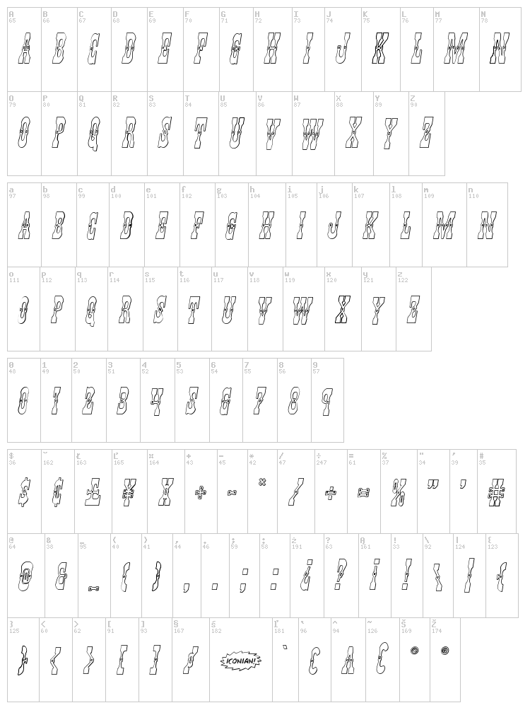 Younger Brothers font map