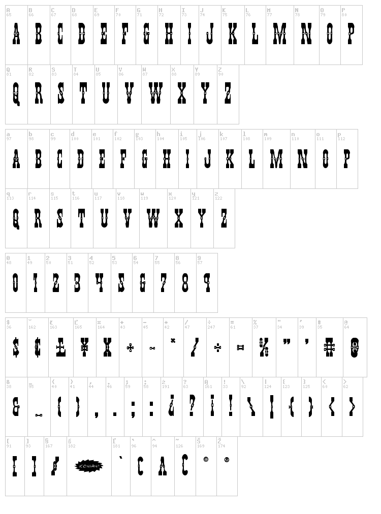 Younger Brothers font map