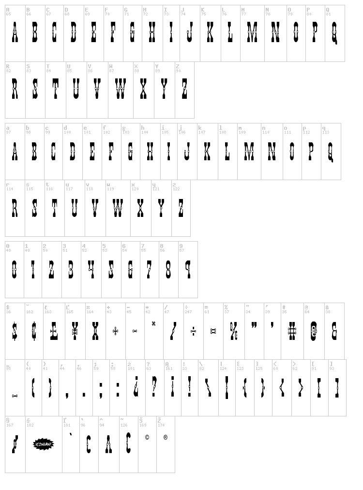 Younger Brothers font map