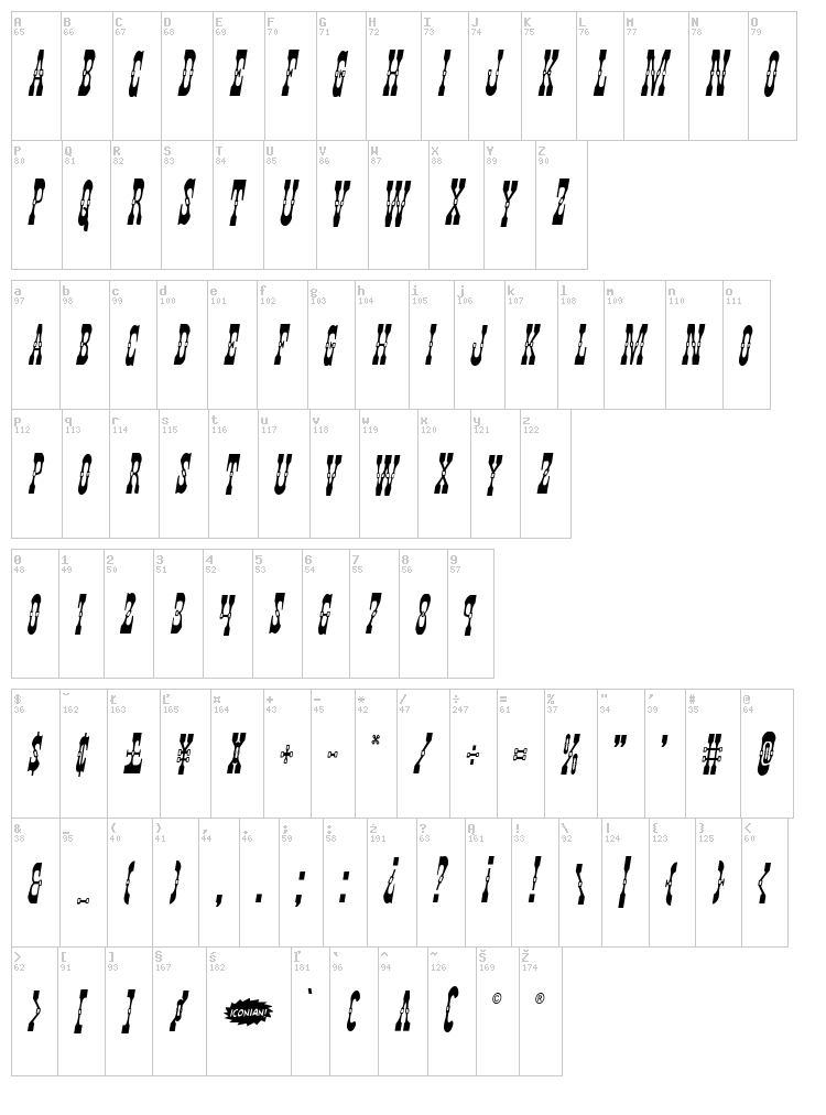 Younger Brothers font map