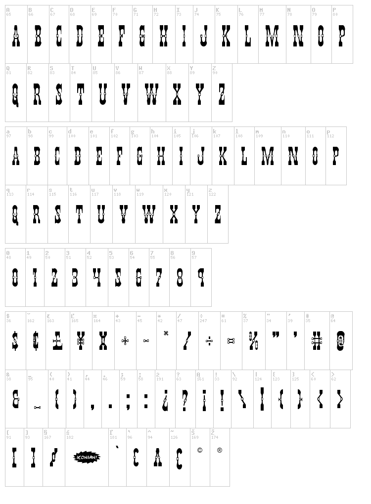Younger Brothers font map