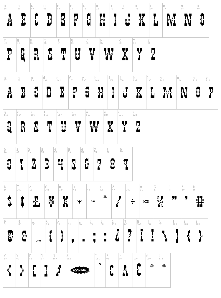 Younger Brothers font map