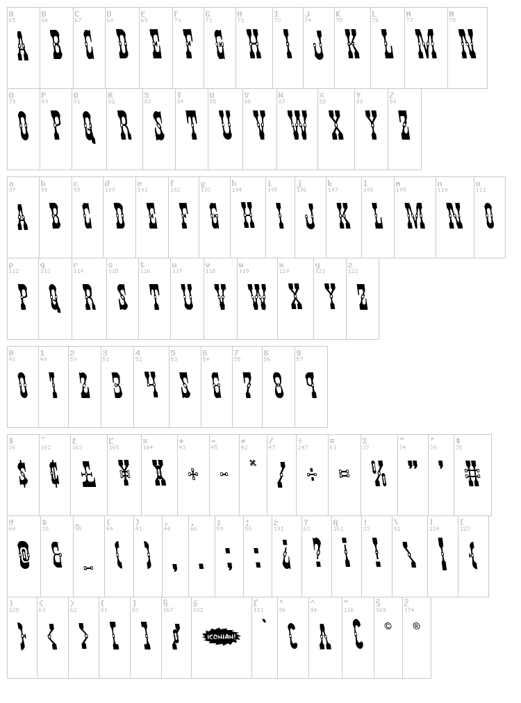 Younger Brothers font map