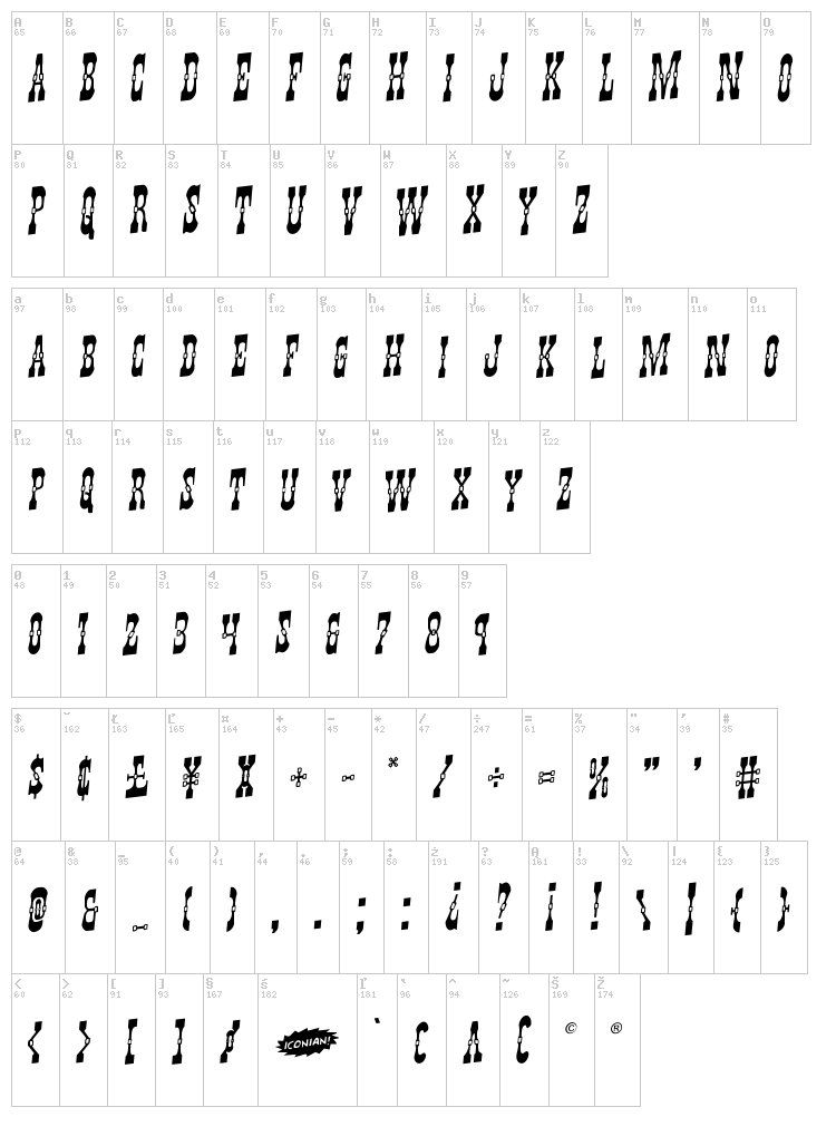 Younger Brothers font map