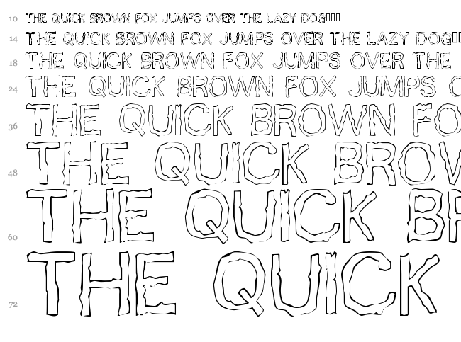 10 Minutes font waterfall