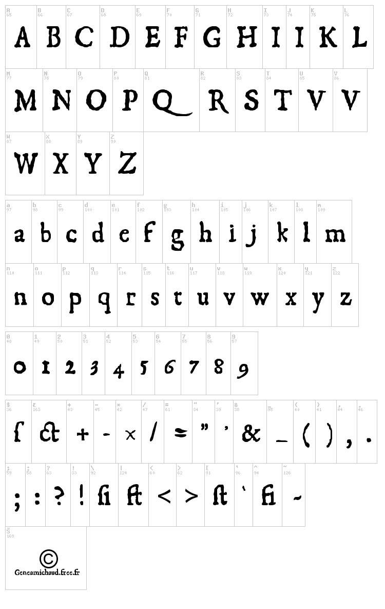 1550 font map
