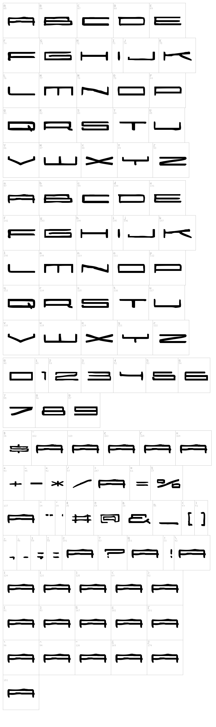 25000 font map