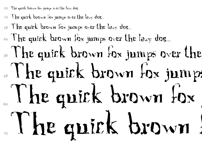 A Font with Serifs font waterfall