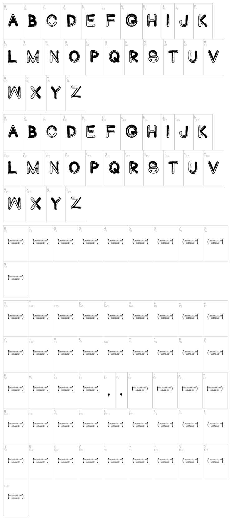 Abduco font map