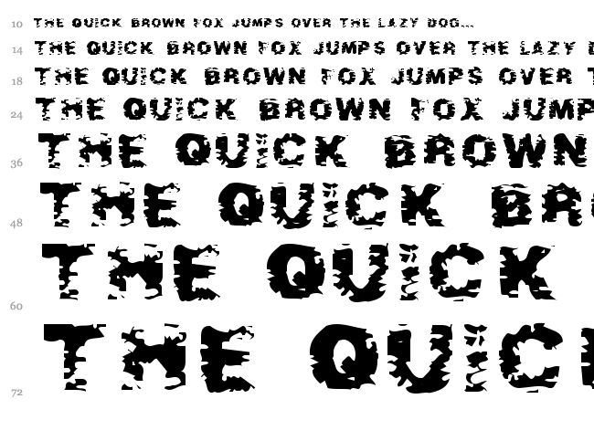 After Shock font waterfall