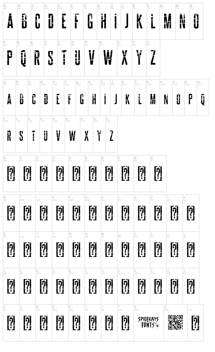 Alcatraz font map