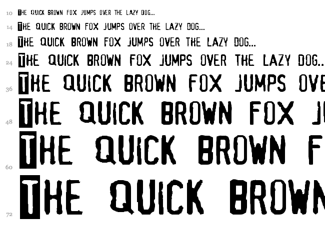Alias font waterfall