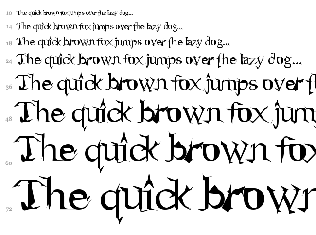 Alien font waterfall