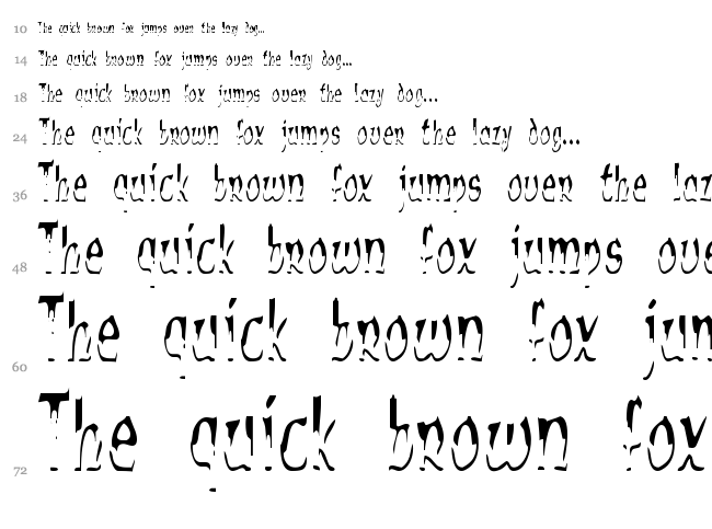 Alien Script font waterfall