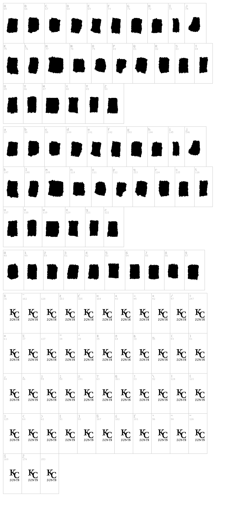 All Ages font map
