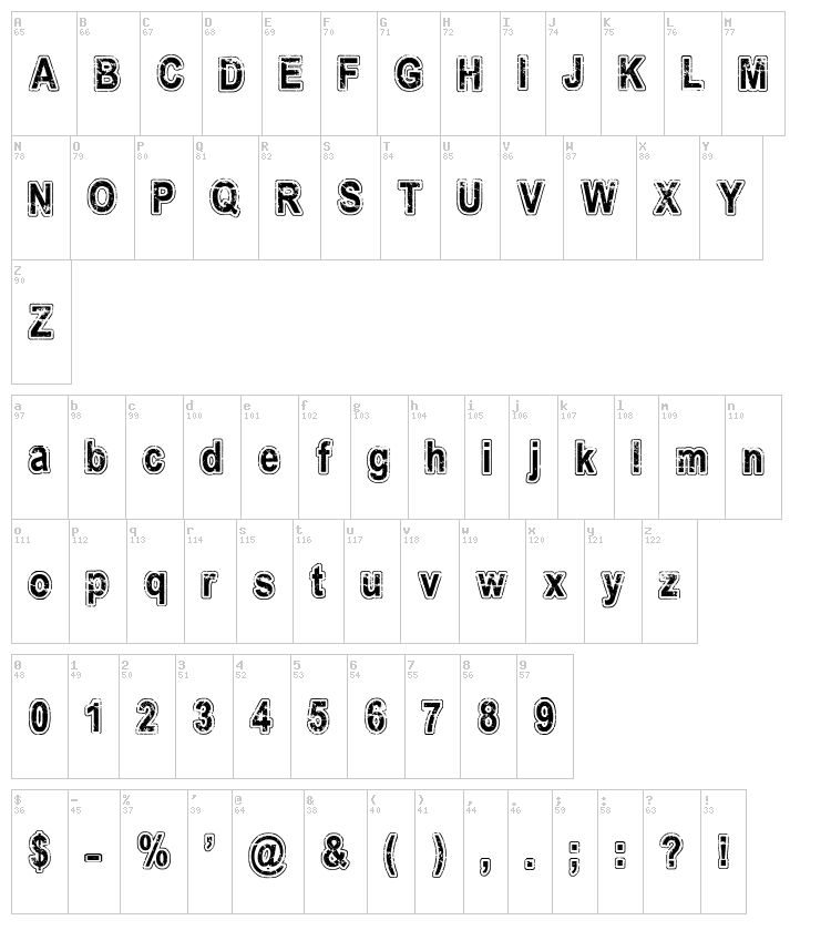 Ancien font map
