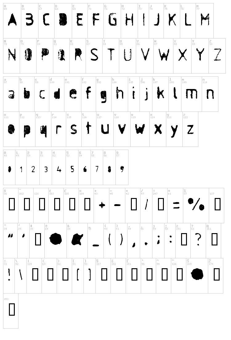 Antisocial font map