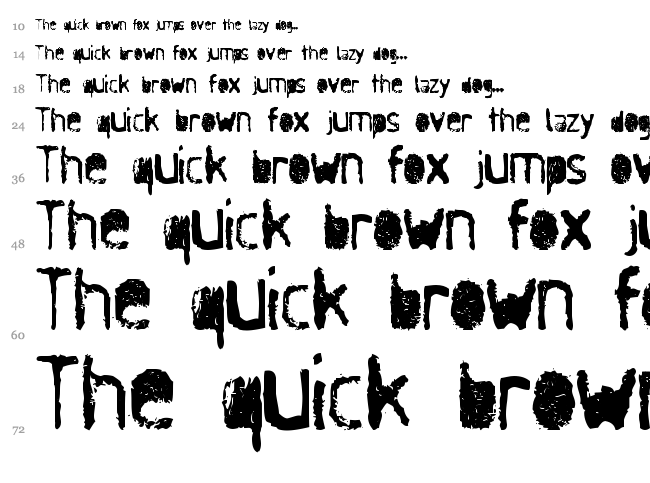 Antisocial font waterfall