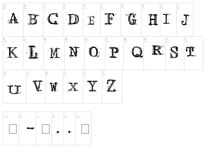 Arcade fire font map