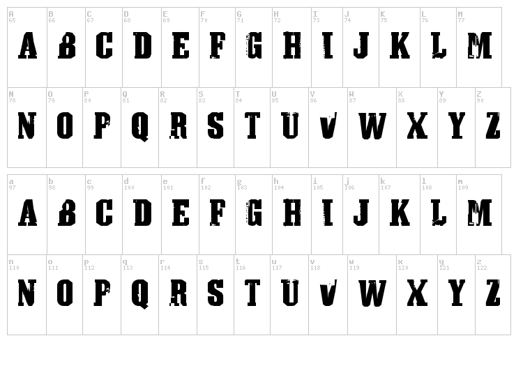 Athletic Town font map