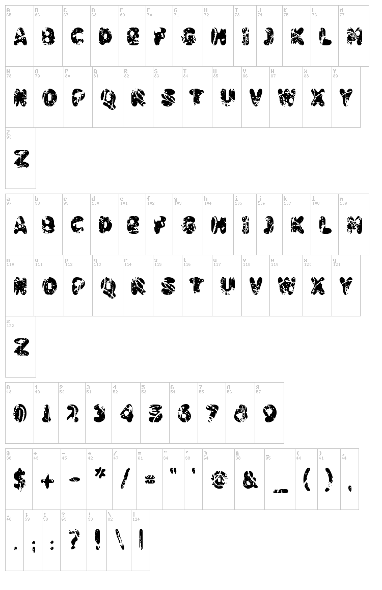 Bad Paintjob font map