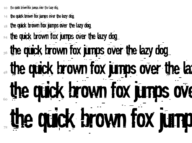 Blind font waterfall