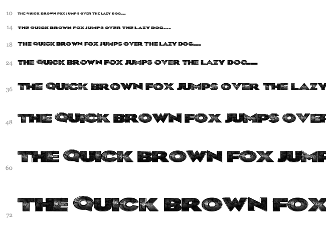 BlkLite font waterfall