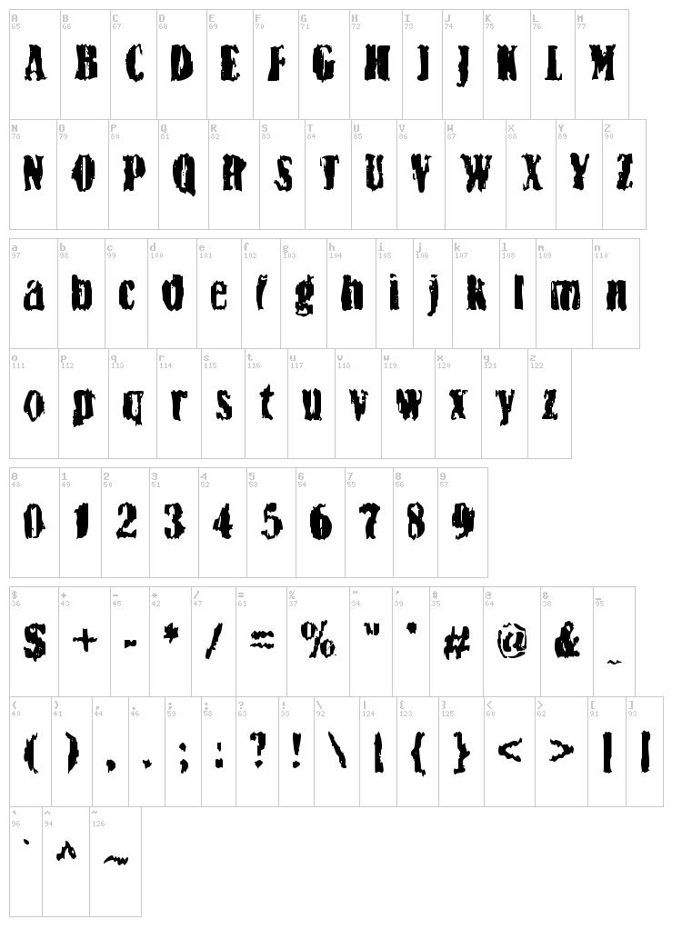 BN Yiftach font map