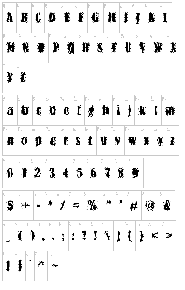 BN Yiftach font map