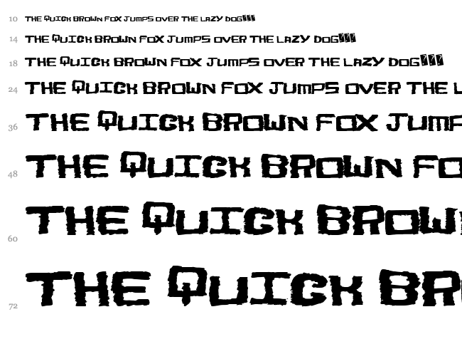 Bold Shake font waterfall