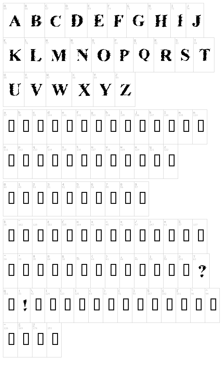 Brackish font map