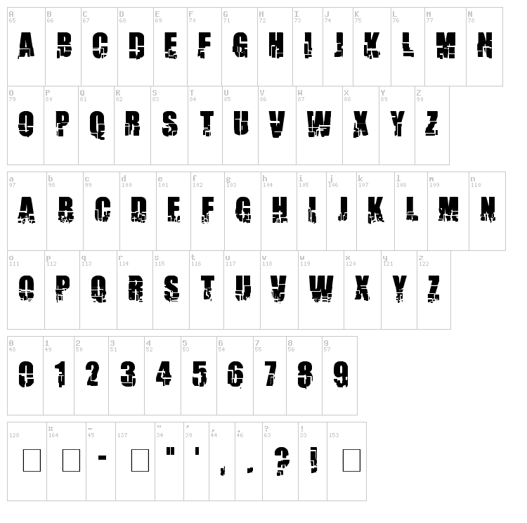 Breakaway font map