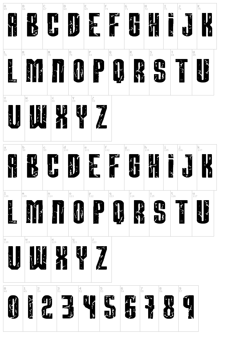 Breaksteel font map