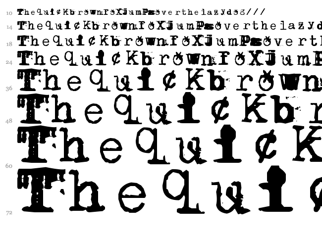 BrentonscrawlType font waterfall
