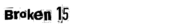 Broken 15 font