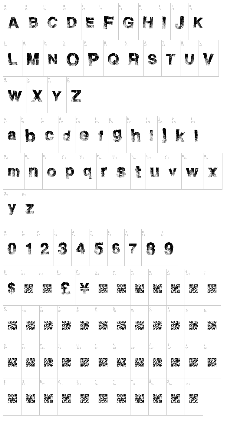 Burn Side font map