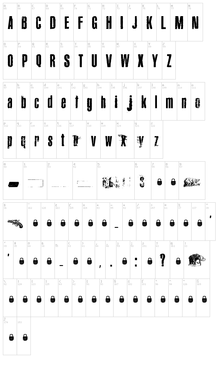 Canard font map