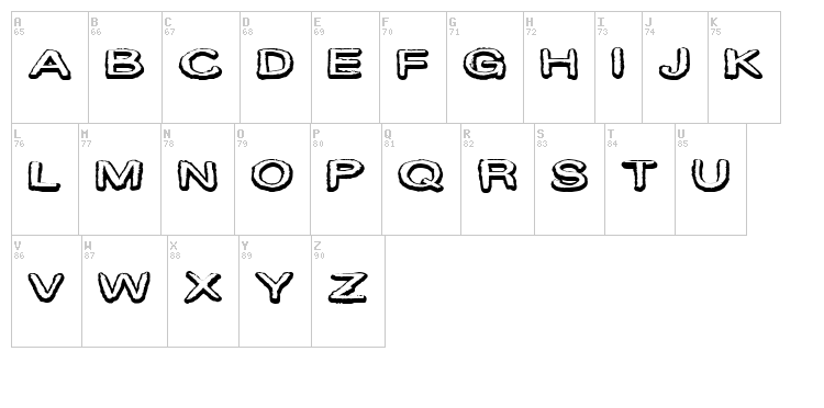 CF Marie Eve Cartoons font map