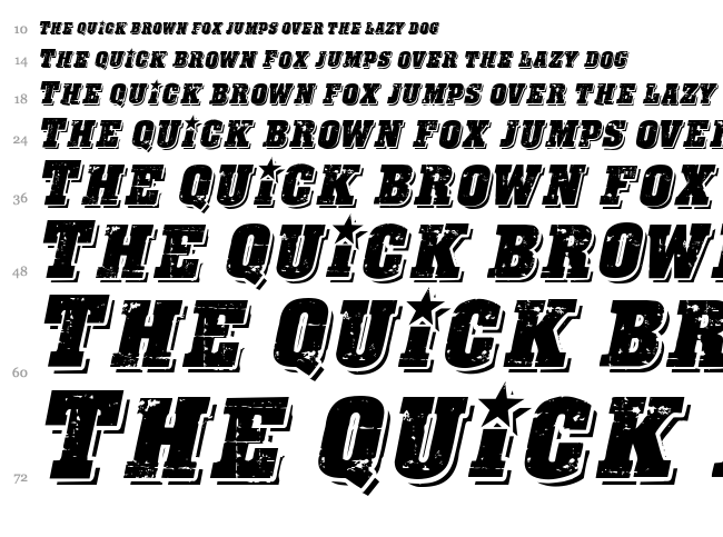 CF Revolution font waterfall